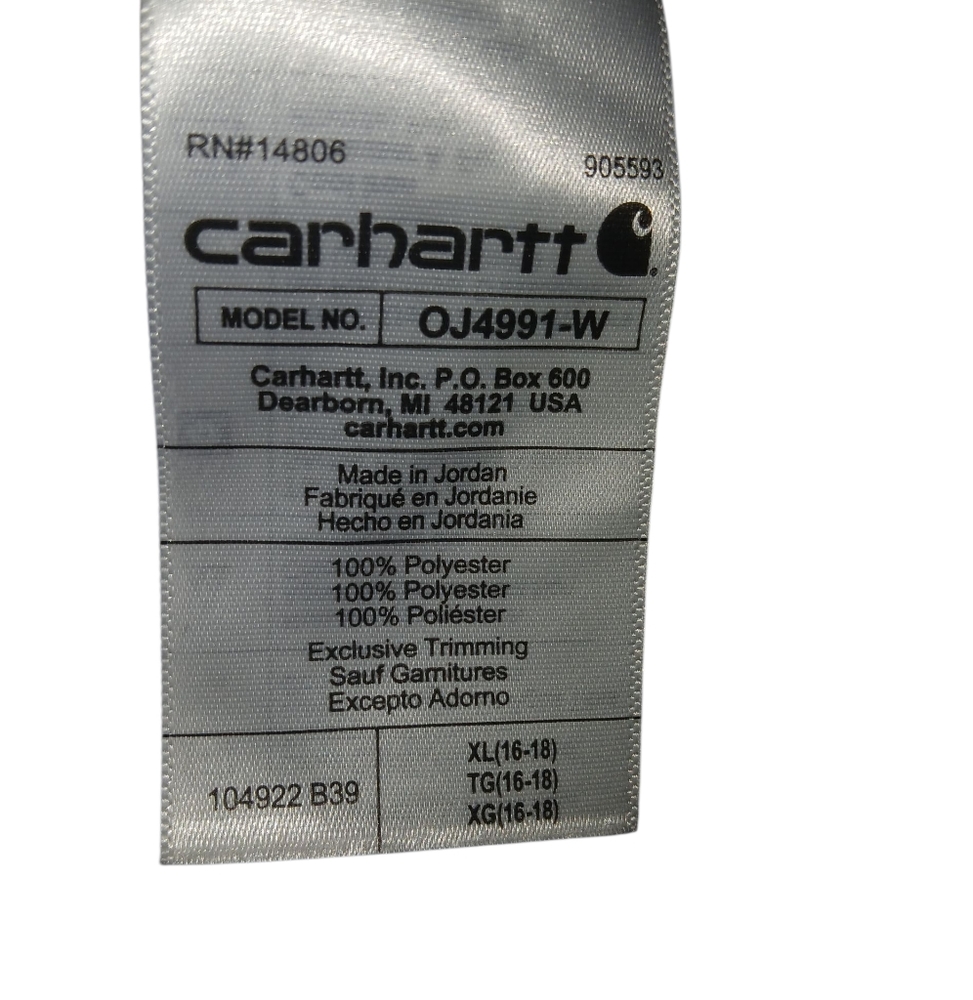 Carhartt Womens Relaxed Fit Tan + Gray Geometric Fleece Pullover XL - Picture 3 of 14
